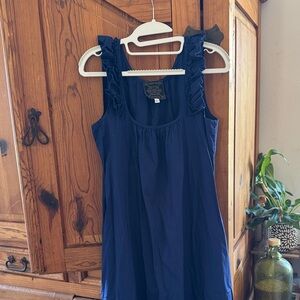 Johnny Was Navy Blue Ruffle Tank Top